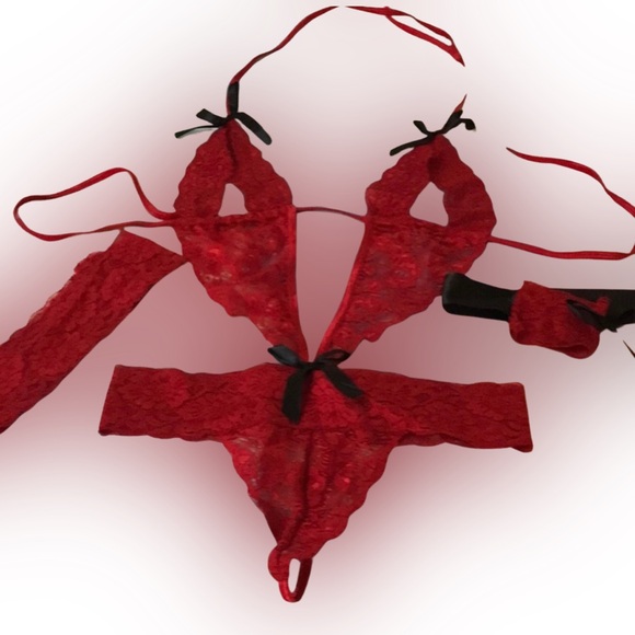 Women’s Sexy Nighty Body Suit by Leg Avenue Spandex 3-Piece Set - Picture 1 of 15